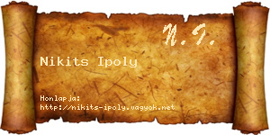 Nikits Ipoly névjegykártya